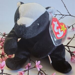 Vtg 95 Ty Skunk Stinky Beanie Baby Hang Tag Cover Tush